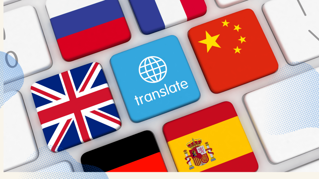Flags representing languages of the world