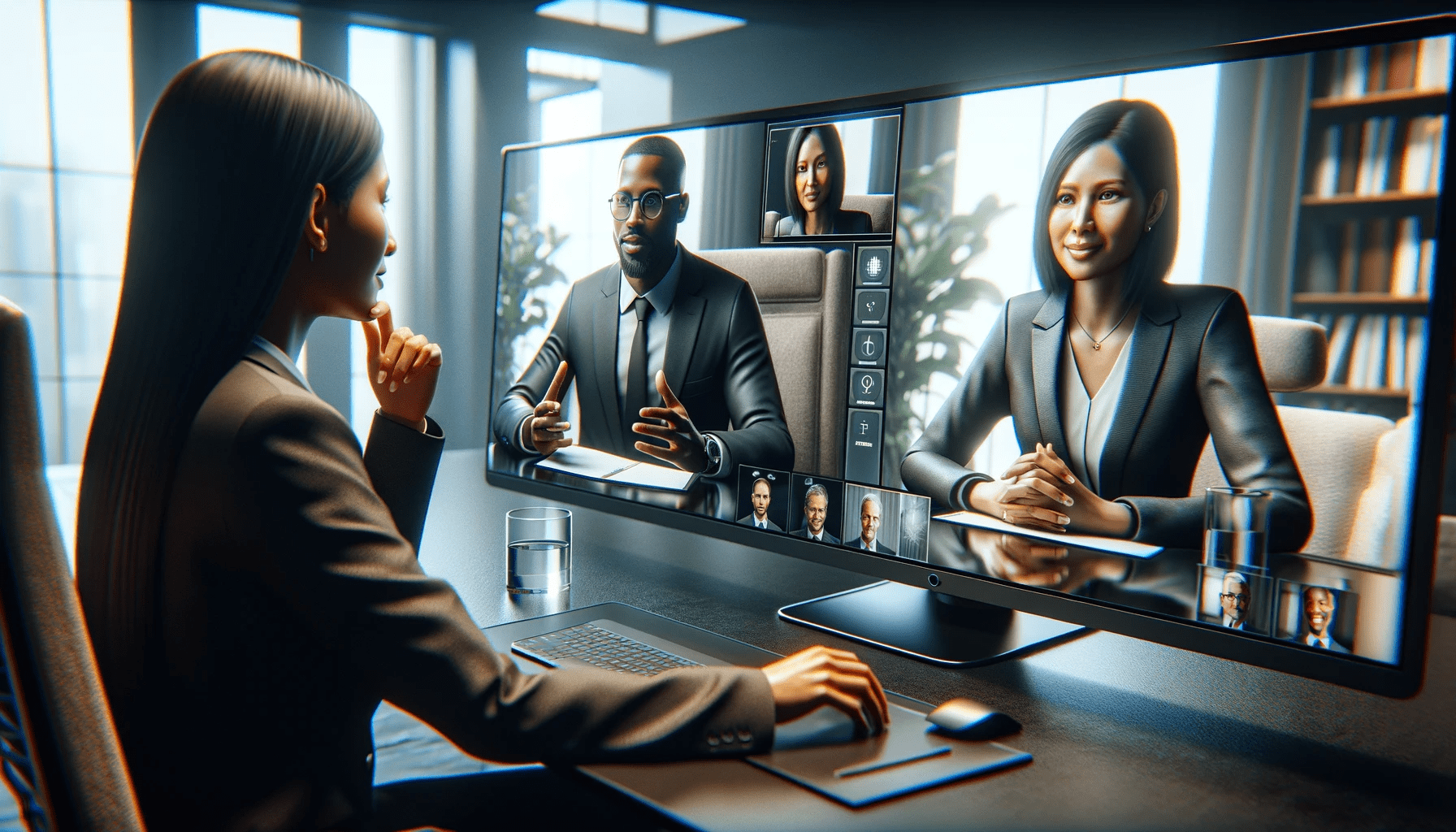 An image depicting a virtual interview during the recruitment process.