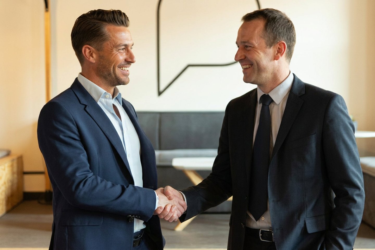 Two professionals shaking hands