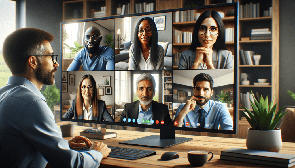 An image depicting remote employees being assessed for remote jobs.