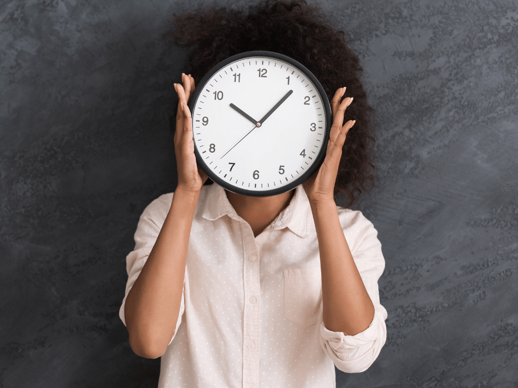 Screen depicting time management.