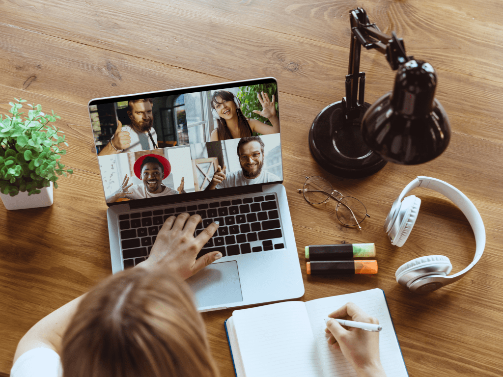 Image depicting remote employees discussing data collection and storage technologies