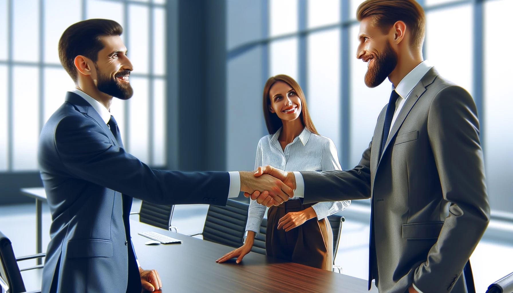 A sales agent in a management role hiring sales reps